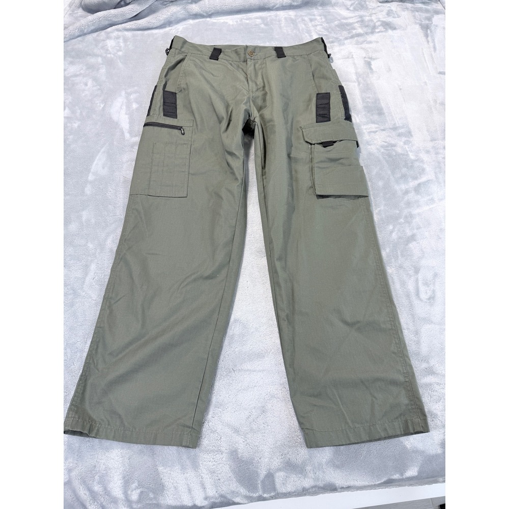Tactical Series  Olive Green Ripstop Cargo Pants Large Wide Leg Workwear‎ 34x29